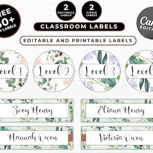 Printable classroom name labels Circle Classroom Labels - EDITABLE Student Name Labels, Class Labels, DIGITAL DOWNLOAD