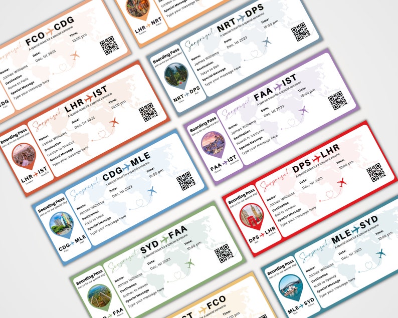Editable Boarding Pass Template Printable Airline Ticket DIY - Etsy UK