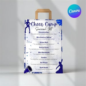 Printable Cheer Camp Survival Kit, Cheer Camp gifts, Cheer Camp kit, Cheerleading survival Kit Canva Template, Cheer Camp, Instant download
