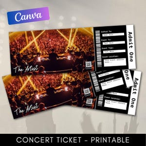 Editable Concert Ticket Template, Custom Concert Ticket Gift, DIY Event Ticket, Surprise Printable Concert Tickets Gift Idea, Canva Template