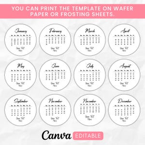 Burn Away Cake Topper Calendar Template, 2065 Custom Calendar Editable Cake Toppers, Printable Birthday Cake Topper, Canva Template Bild 3