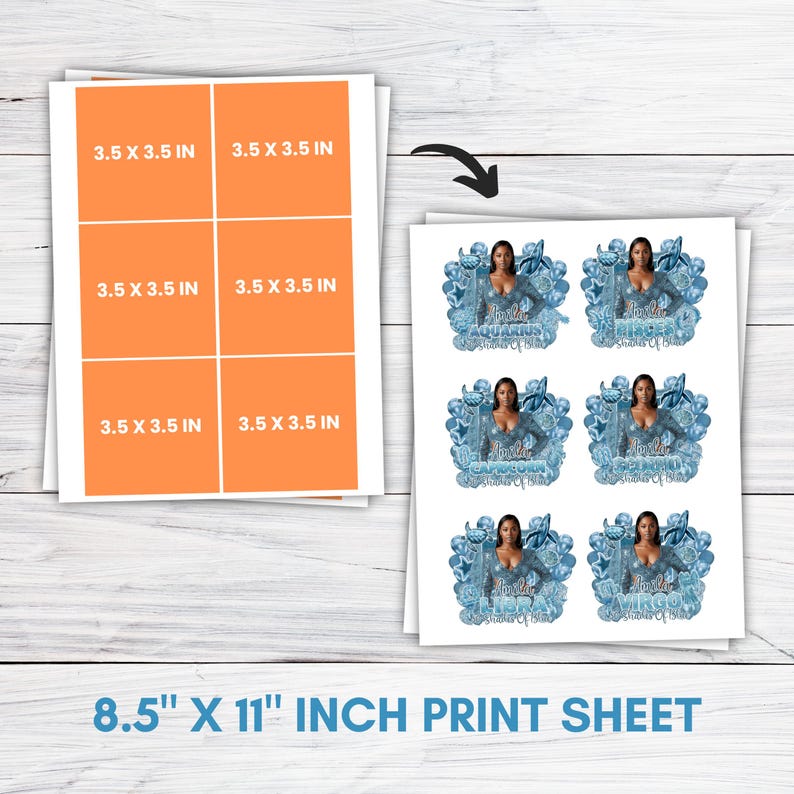 All Zodiac Birthday Design Template, Shades of Blue Birthday Stickers ...