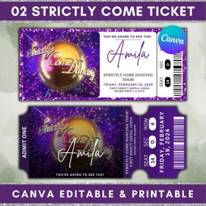 Printable Trendy Ticket Template, Live Tour, Show Pass, Surprise Gift Ticket, Editable Personalized Gift, Instant/Digital Download