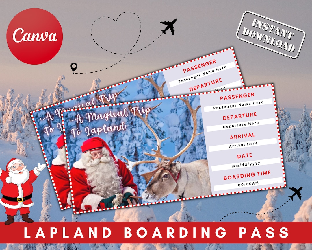 Lapland Boarding Pass, Lapland Christmas Ticket, Holiday Tickets