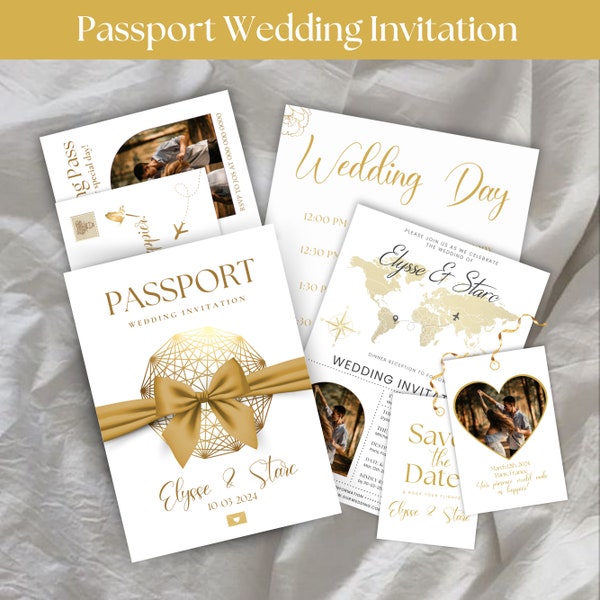 Passport Wedding Invitation, Destination Wedding Invitation, Boarding Pass Wedding Invitation, Wedding Passport Template, Printable Template