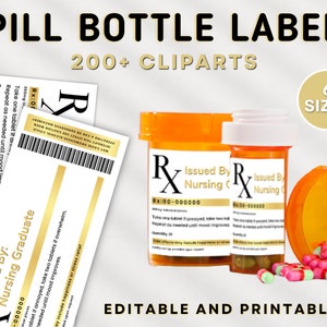 Prescription Label Template Editable RX Bottle Label - Etsy