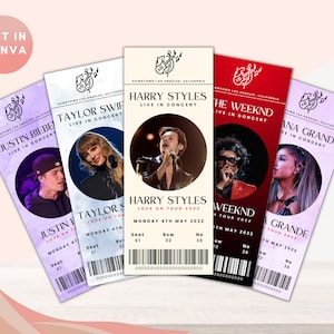 Concert Ticket Template Gift Certificate - Personalized Event Ticket - Surprise Birthday Gift - Surprise Ticket