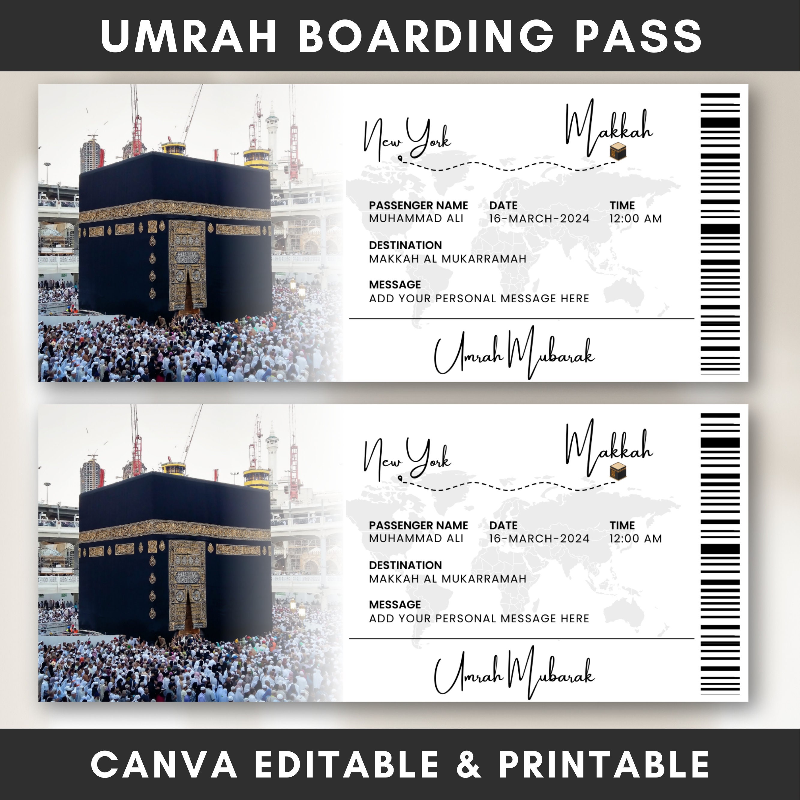 Bismillah And Hajj - KaabaBox Scatola Regalo Per Hajj E Umrah Con Nastri In Raso E Pennarelli Metallici - 2