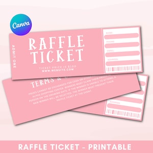 Editable Raffle Ticket Canva Template, Surprise Raffle Ticket, DIY Event Ticket, Custom Raffle Ticket, Enter to Win Ticket, Instant Download