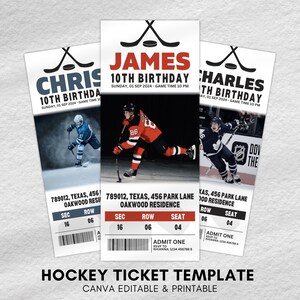Hockey Ticket Birthday Template, Customized Replica Hockey Ticket Gift - Perfect way to give digital football tickets as a gift