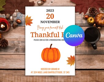 Friendsgiving Evite, Friendsgiving Invite, Friendsgiving Invitation, Friendsgiving Card, Friendsgiving Menu Template, Friendsgiving Template