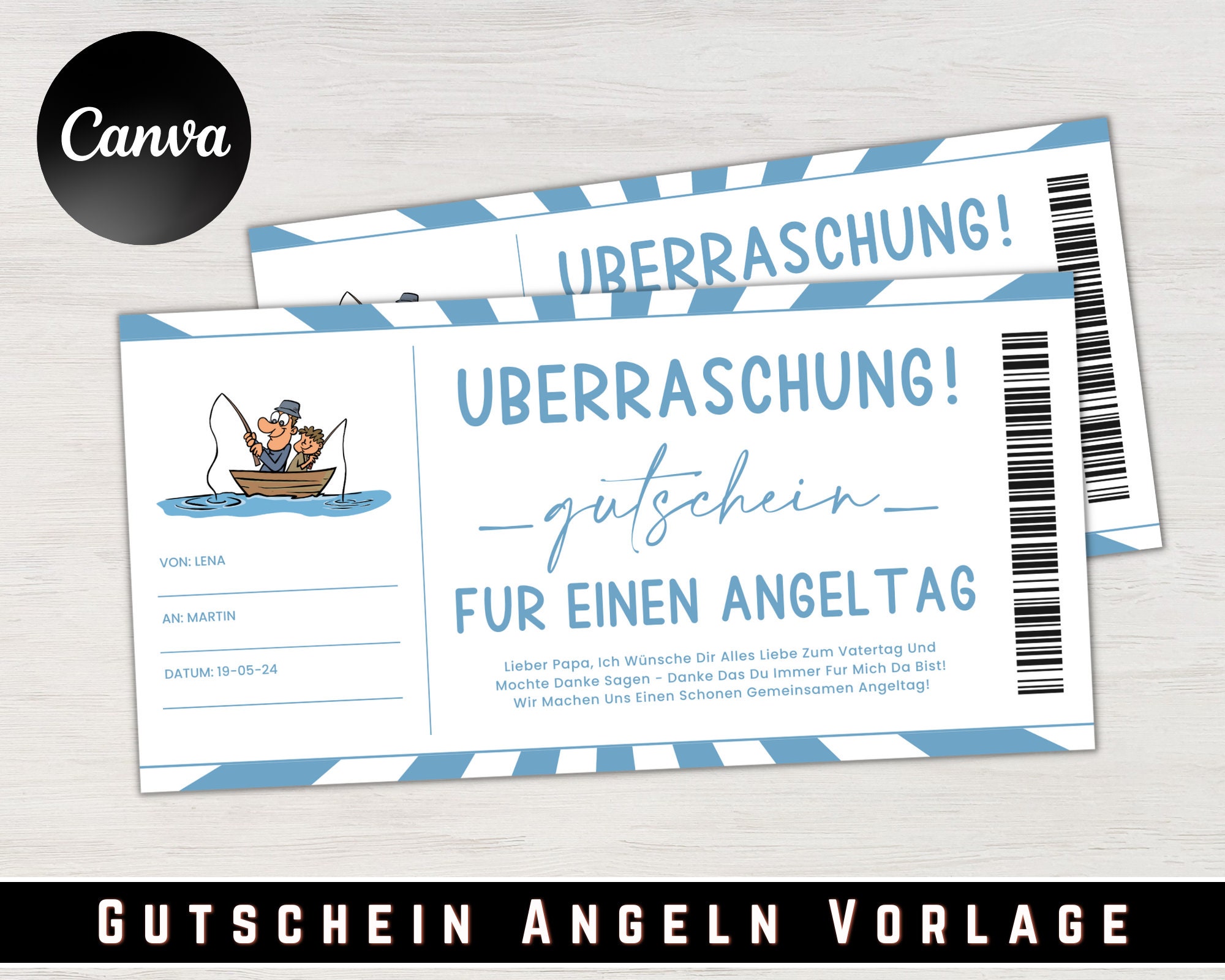 Voucher Fishing Template Voucher Fishing Trip to Print - Etsy