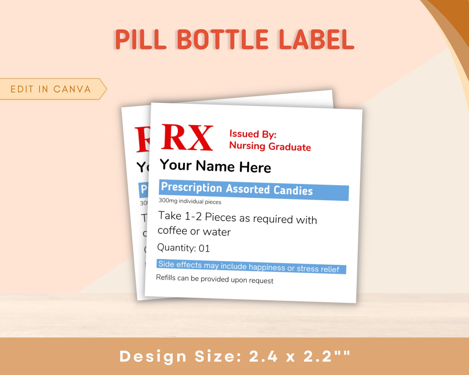 Happy Pills Chill Pill Bottle Label Novelty Fun Printable Rx Etsy