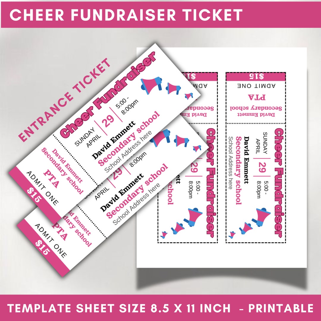 Printable Cheerleading Fundraiser Ticket Template, Pick A Date to