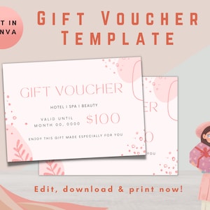 Custom Gift Voucher Card Template | Birthday Voucher, Add Logo Edit, Business Certificate, Business Voucher, Card Voucher, Custom Gift