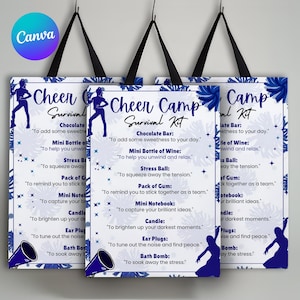 Printable Cheer Camp Survival Kit, Cheer Camp gifts, Cheer Camp kit, Cheerleading survival Kit Canva Template, Cheer Camp, Instant download