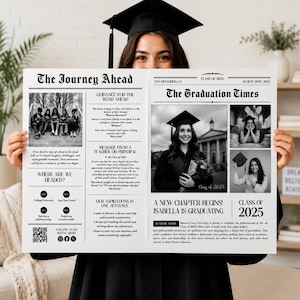 Graduation Announcements 2026 Newspaper Template Graduation Newspaper Template Large Graduation Newspaper Editable Canva Template