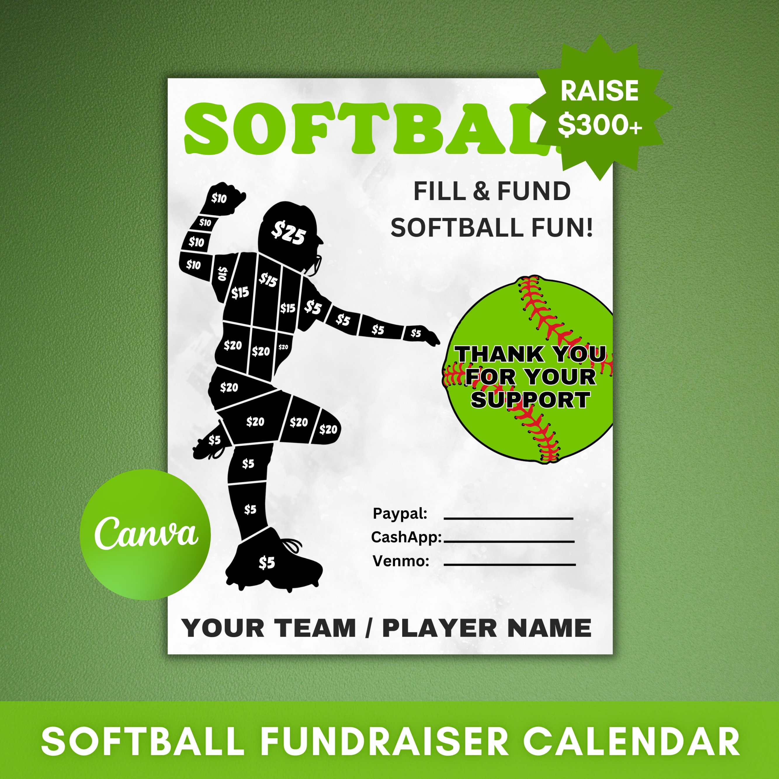 Editable Softball Fundraiser Calendar, Calendar Fundraiser, Fundraiser  Calendar Printable, Softball Template, 11 X 8.5 In, Instant Download - Etsy