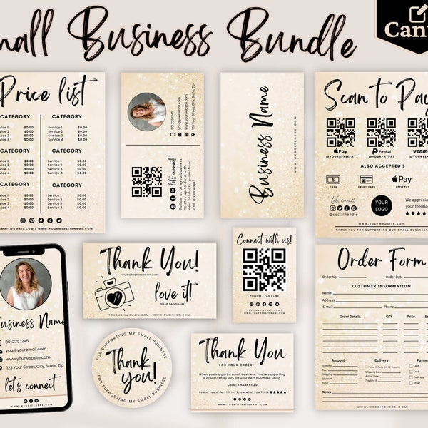 Craft Show Bundle, Small Business Bundle, Price List Template, QR Code Sign, Scan To Pay Template, Order Form Template, Craft Fair Template