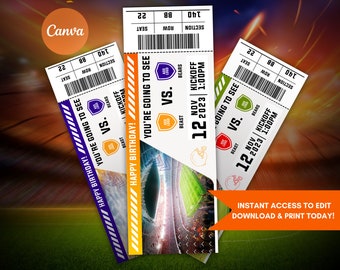 Customized Replica Football Ticket Gift - Perfect way to give digital football tickets as a gift!