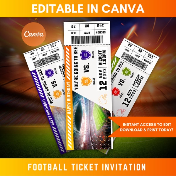 Cadeau de réplique de billet de football personnalisé - Un moyen idéal d'offrir des billets de football numériques en cadeau !