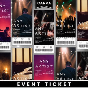 Concert Ticket Gift, Concert Ticket Template, Concert Ticket Invitation, Custom Concert Tickets, Reveal Concert, Ticket Template
