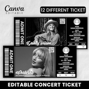 Editable Concert Ticket Template, Custom Concert Ticket Gift, DIY Event Ticket, Surprise Printable Concert Tickets Gift Idea, Canva Template