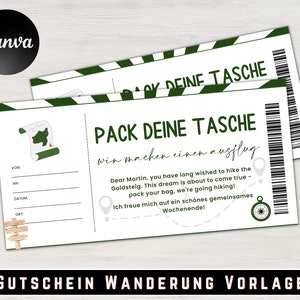 Hiking voucher template | Excursion voucher to print | Gift idea | Hiking voucher to design | Gift voucher