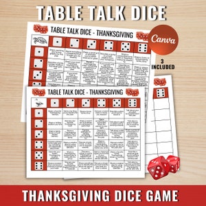 Thanksgiving DiceBreaker Roll and Tell Game, Icebreaker Activity for all ages, Thanksgiving Game, Icebreaker Game, Dice Game, Get To Know You