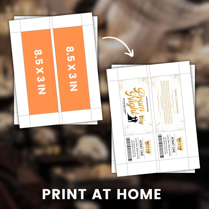 Bar Code For Prom Prom Ticket Template, Prom Red Carpet Dance Ticket, Editable Red Carpet ...
