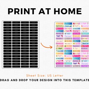 Printable Clothing Labels, Back to School Clothing Labels, Personalized ...