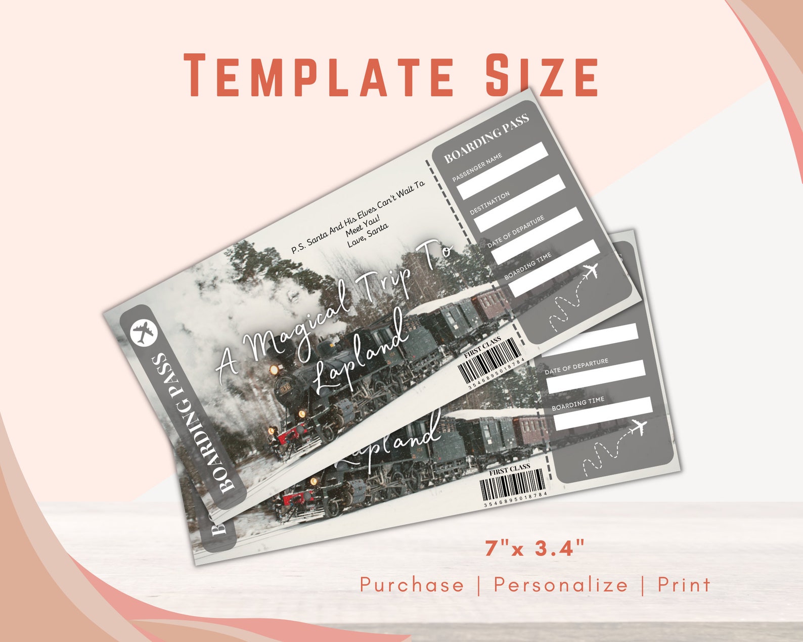 Lapland Airline Ticket Boarding Pass Lapland Tickets Etsy