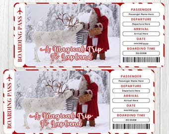 Digital LAPLAND Trip Surprise Gift Ticket, Holiday Tickets, Christmas Ticket, Elf Boarding Pass, Lapland Tickets, Lapland, Lapland Passes