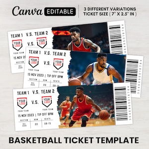 Editable Basketball Ticket, Custom Basketball Surprise Gift Ticket, Basketball Ticket Template, Game Event Custom Ticket, Sports Game Ticket