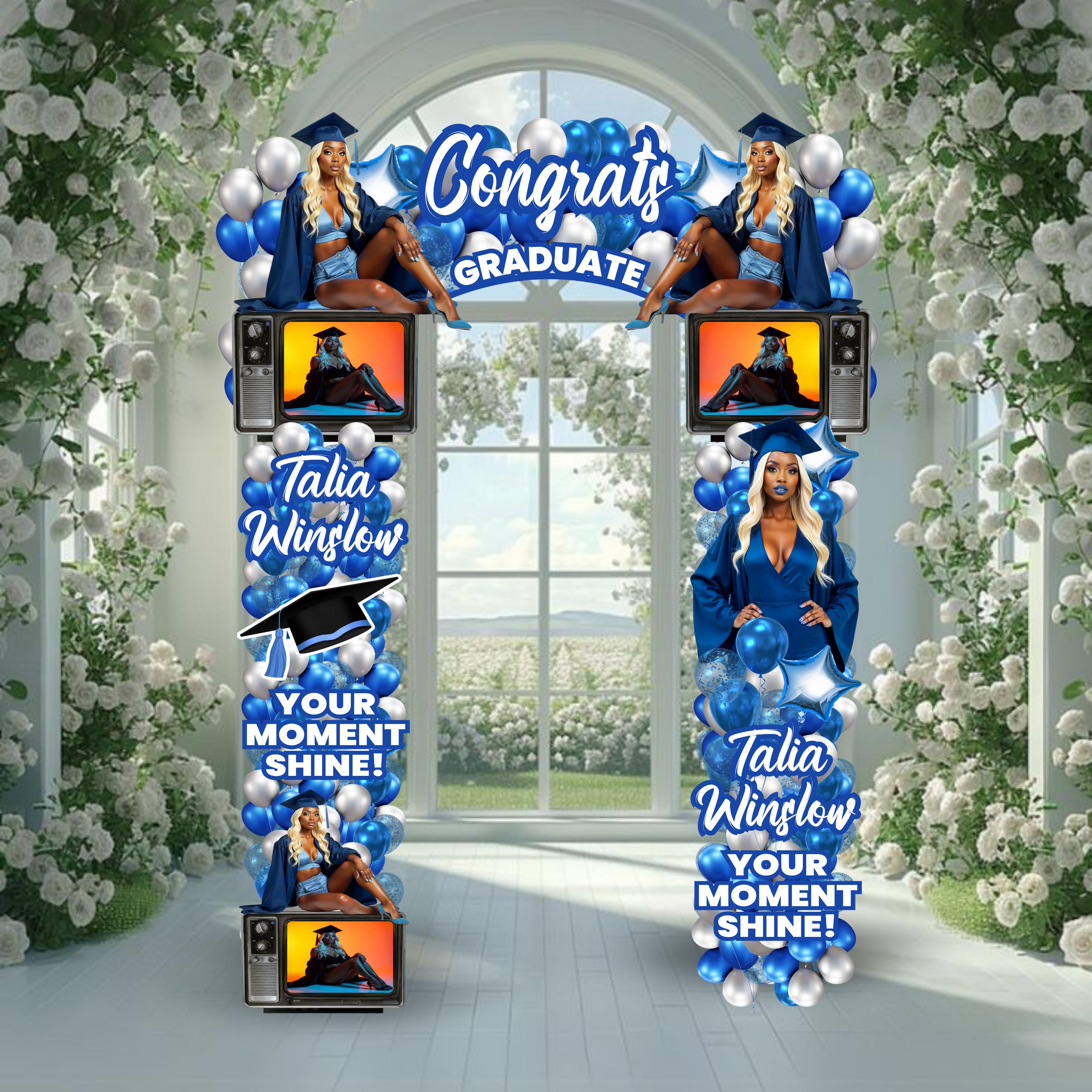 Graduation Base Design Graduation Entrance Arch Design, Editable Graduation Arch Template ...