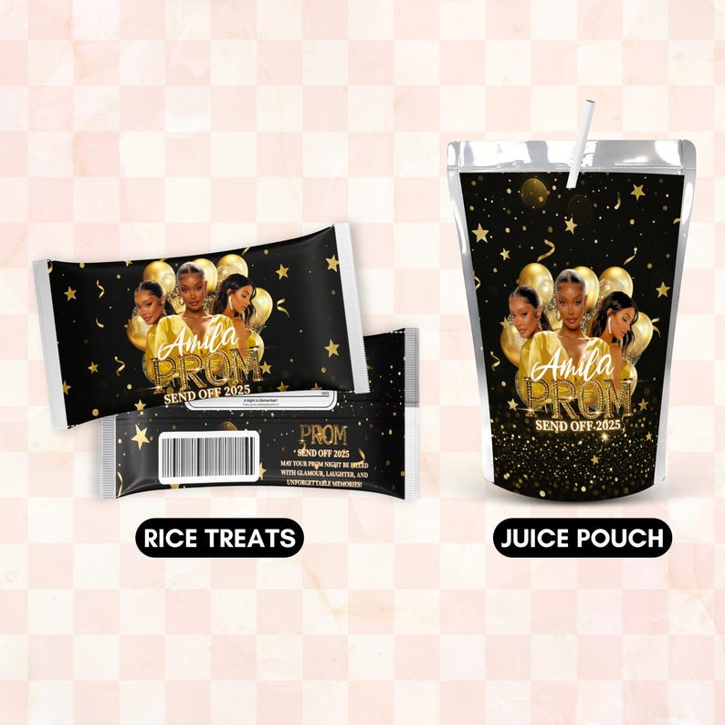 Prom Custom Snacks Prom Send off Treat Packaging, Prom Template Bundle, Prom Send off ...