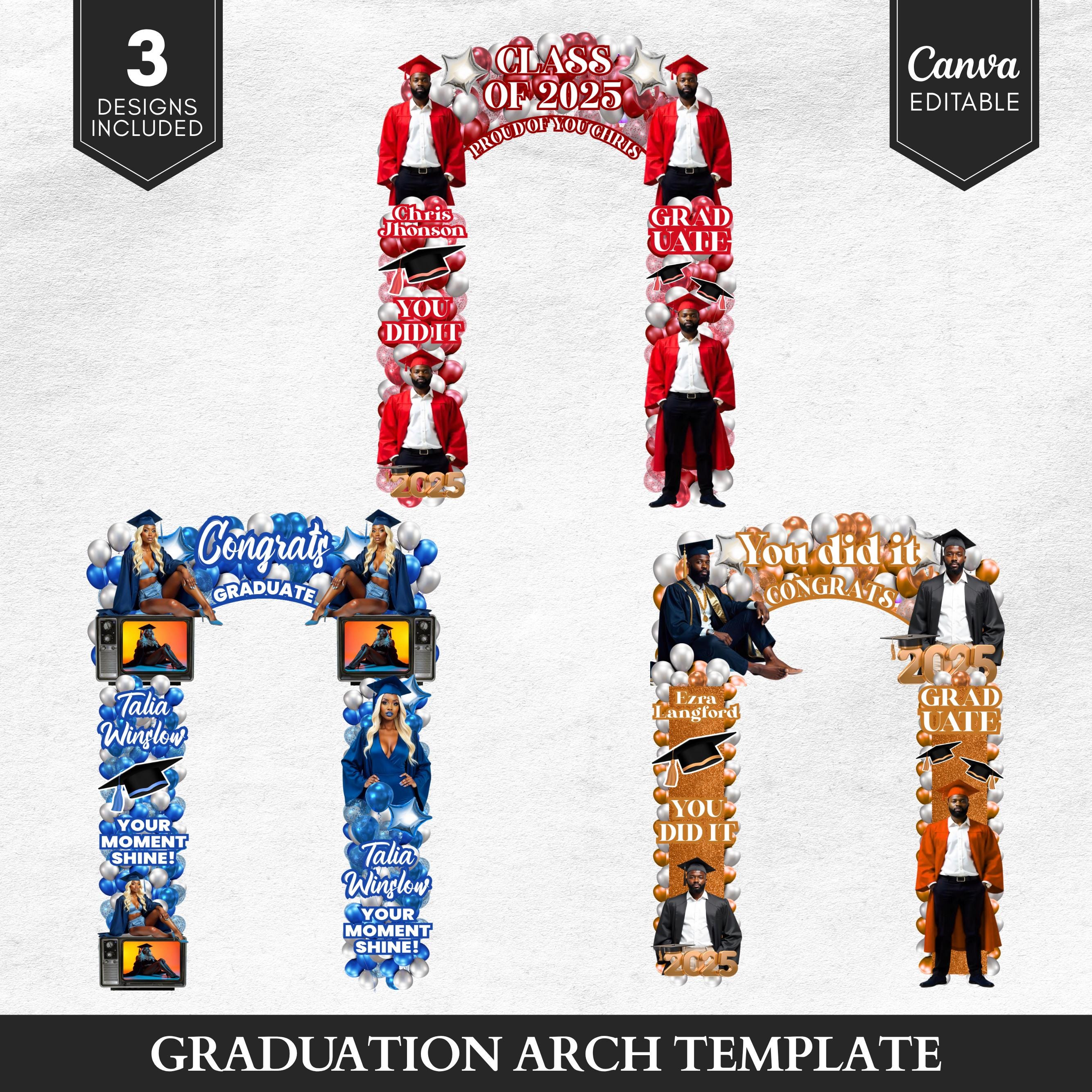 Graduation Base Design Graduation Entrance Arch Design, Editable Graduation Arch Template ...