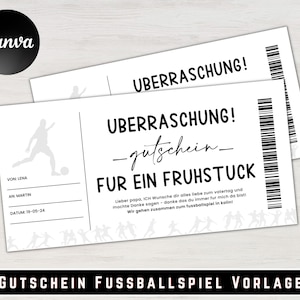 Football Match Voucher Template | Father&#39;s Day Trip Voucher to Print | Gift Idea | Design a Voucher | Gift Certificate