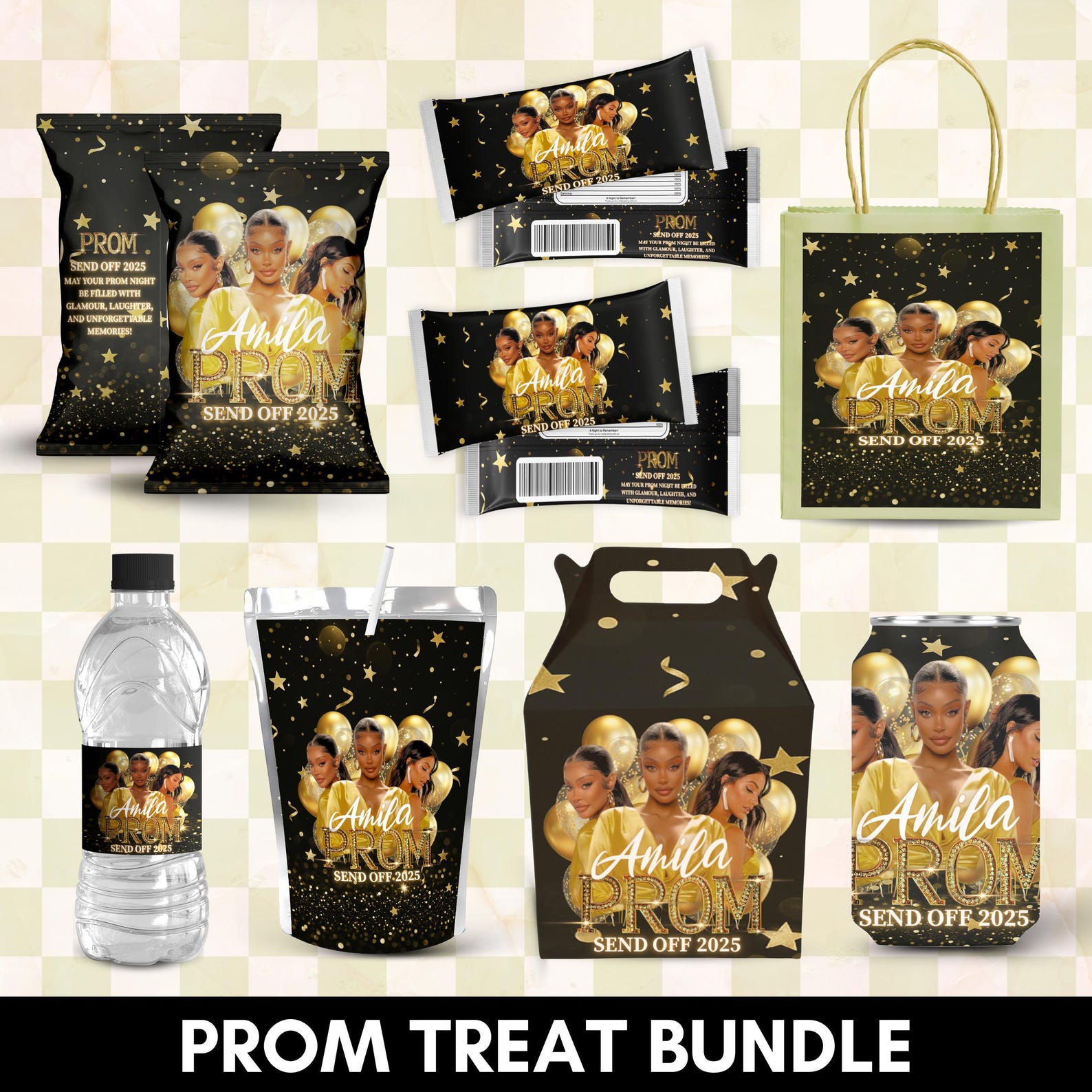Prom Sweet Package Prom Send off Treat Packaging, Prom Template Bundle, Prom Send off ...