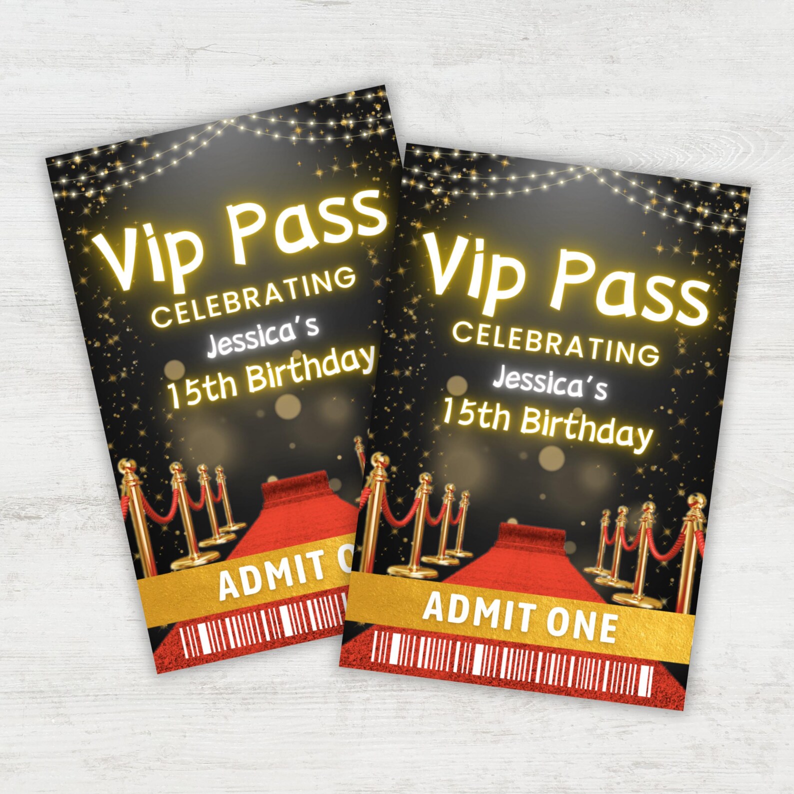 Editable VIP Pass Party Template, Vip Pass Party Invitation Canva ...
