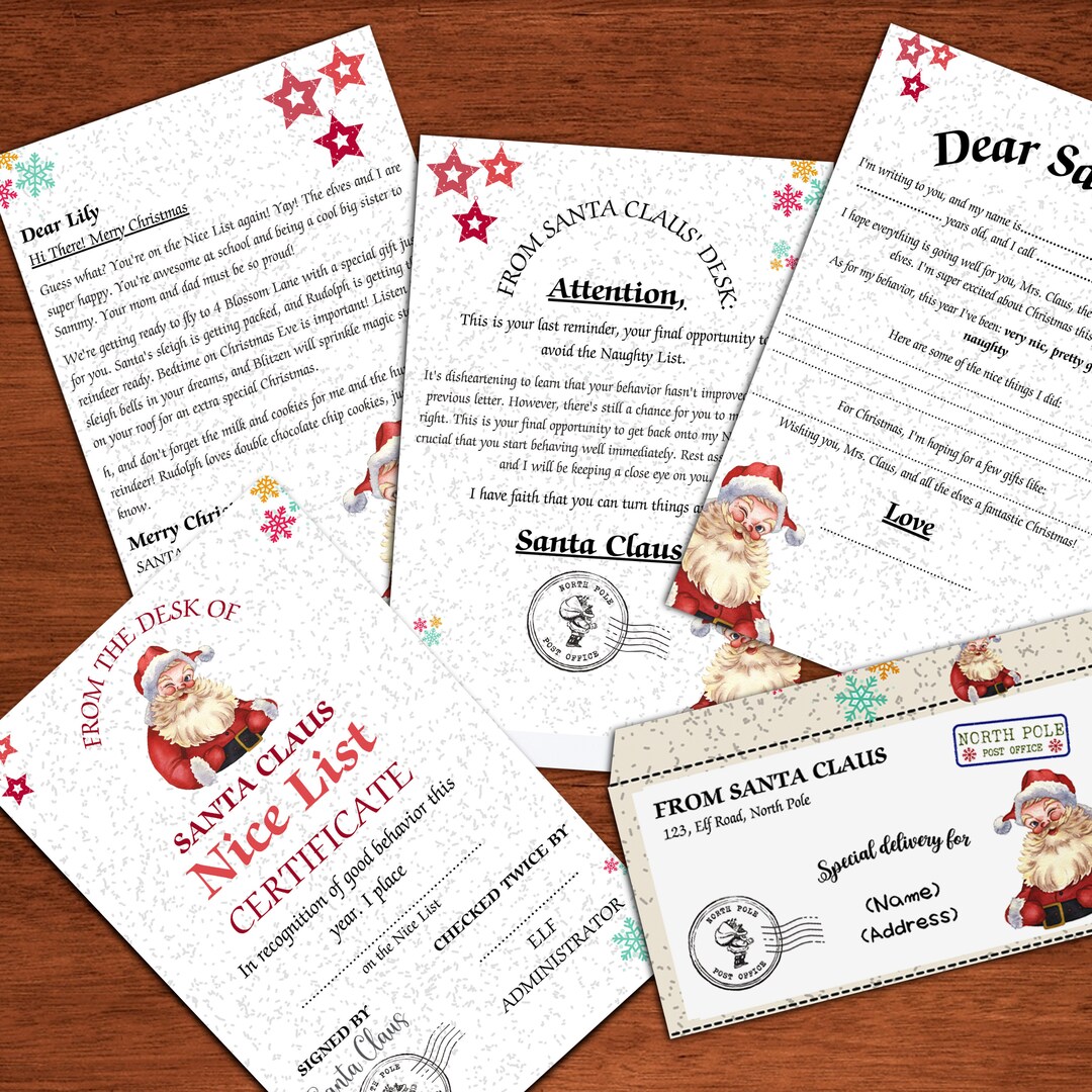 Editable Official Letter From Santa for Kids Bundle With Santa - Etsy