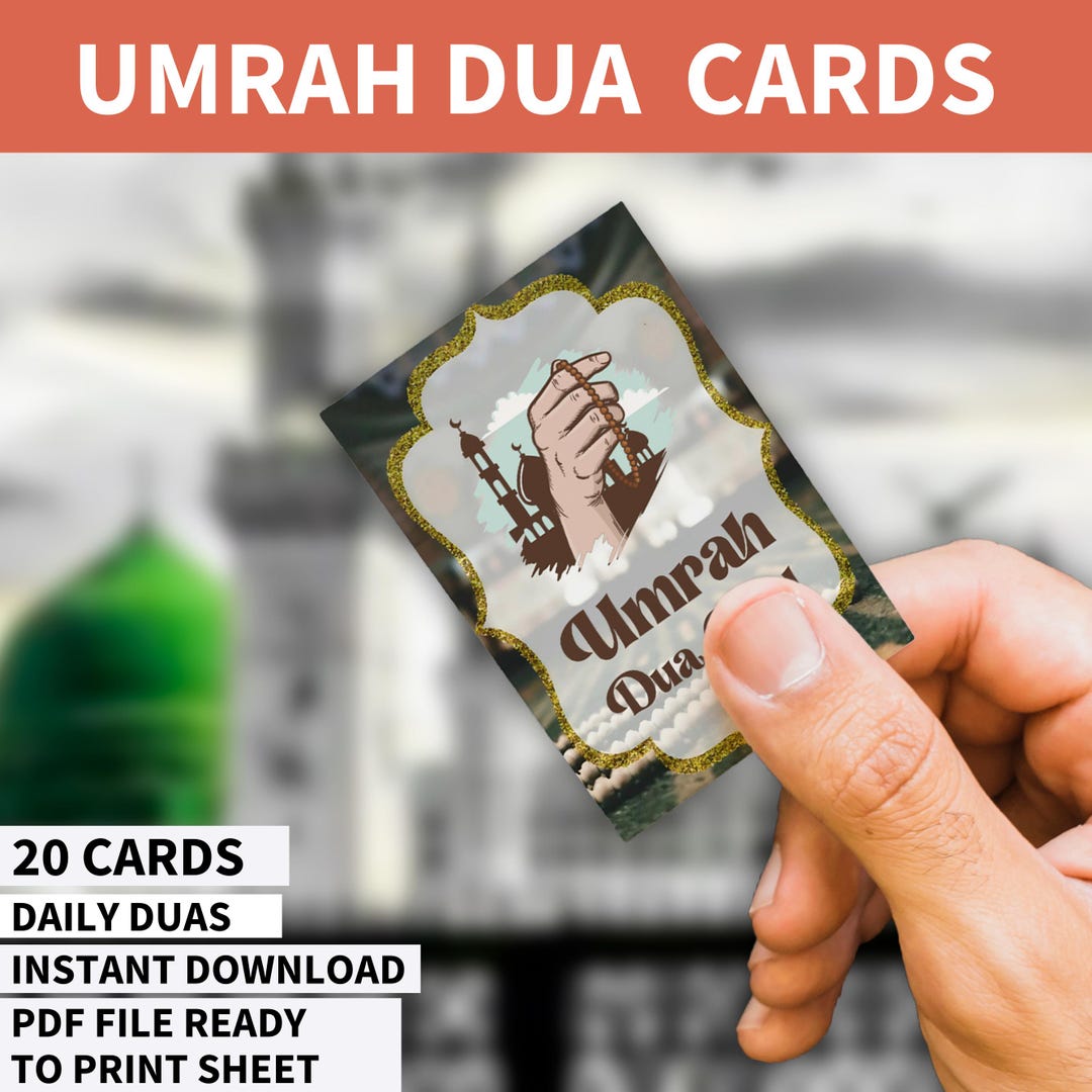 30 Umrah Dua Cards Printable, Umrah Flashcards, Umrah Mubarak Gift ...