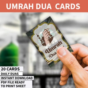 30 Umrah Dua Cards Printable, Umrah Flashcards, Umrah Mubarak Gift Cards, Prayer Cards, Islamic Dua, Dua Reminder Cards Printable PDF