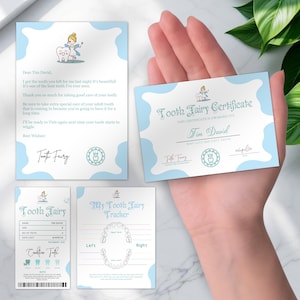Editable Tooth Fairy Kit, Tooth Fairy Letter & Receipt Printable, First Tooth Certificate, Lost Tooth Fairy Note Digital Template Printable