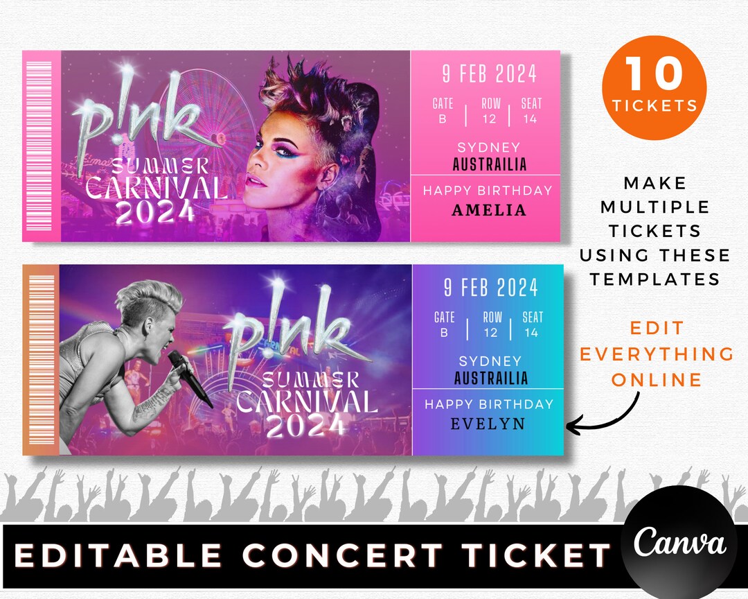 Pink Surprise Concert Tickets, Pink Summer Carnival 2024 Ticket