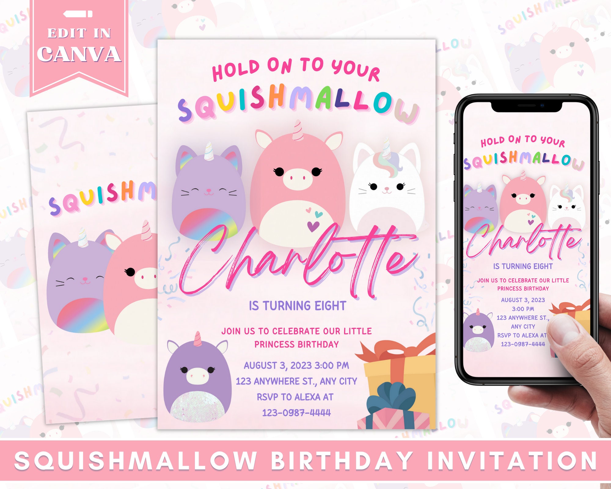 24+ Squishmallow Birthday Invitation