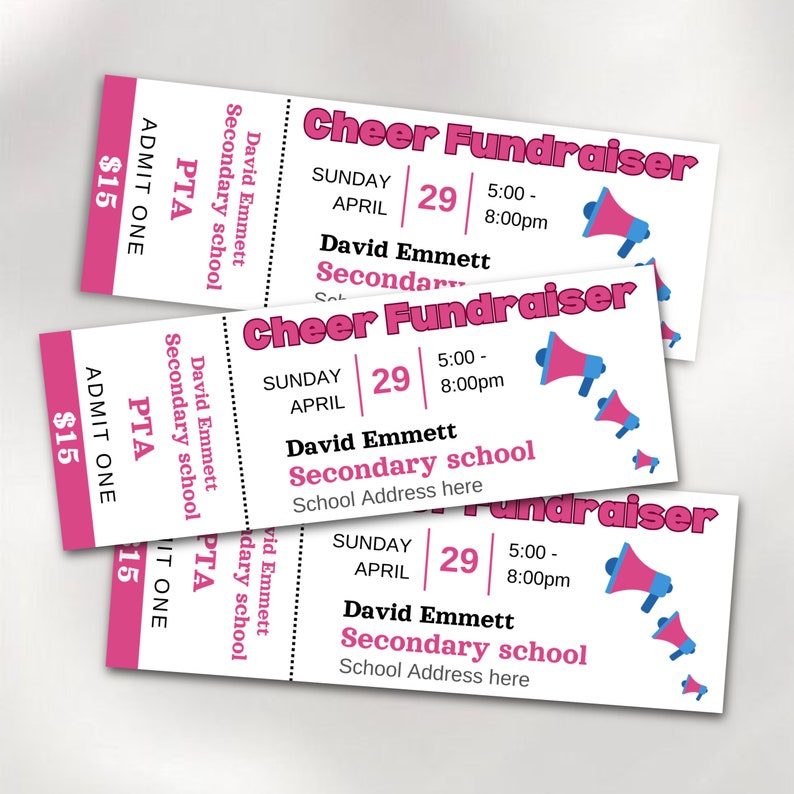 Printable Cheerleading Fundraiser Ticket Template, Pick A Date to ...
