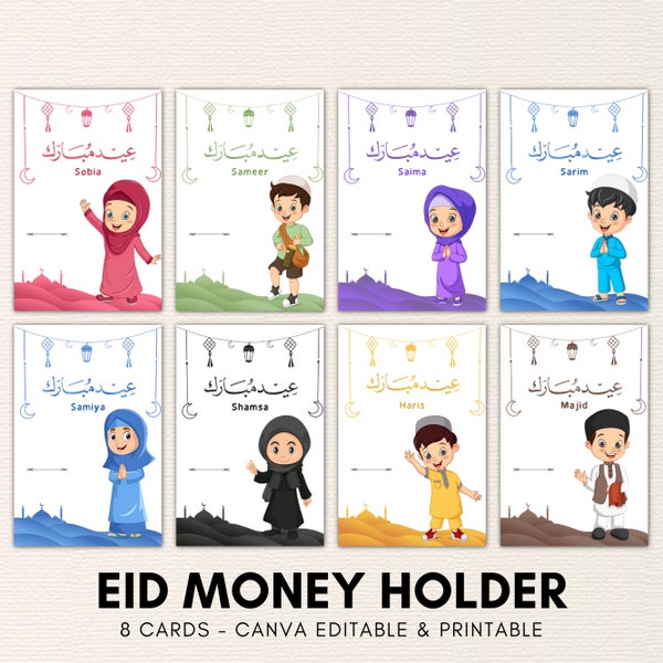 Eid Money Holder, Editable Eid Money Envelope, Eid Money Card, Eid Gifts For Kids, Eid Mubarak Card, Canva Template Instant Download