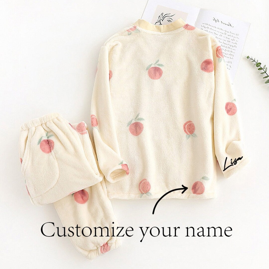 Personalized White Velvet Pajama Set Wedding Pajamas Cute Pajama Set