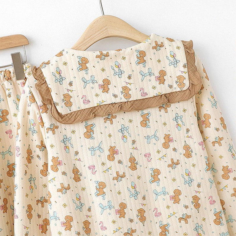 Personalized Khaki Pure Cotton Pajama Set Wedding Pajamas Bachelor